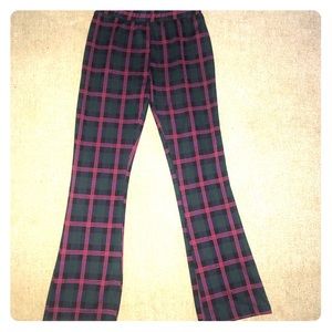 Unique plaid flare bell bottoms